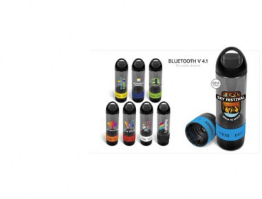 TECH-5051 BANDIT WATER BOTTLE AND BLUETOOTH SPEAKER full colour range